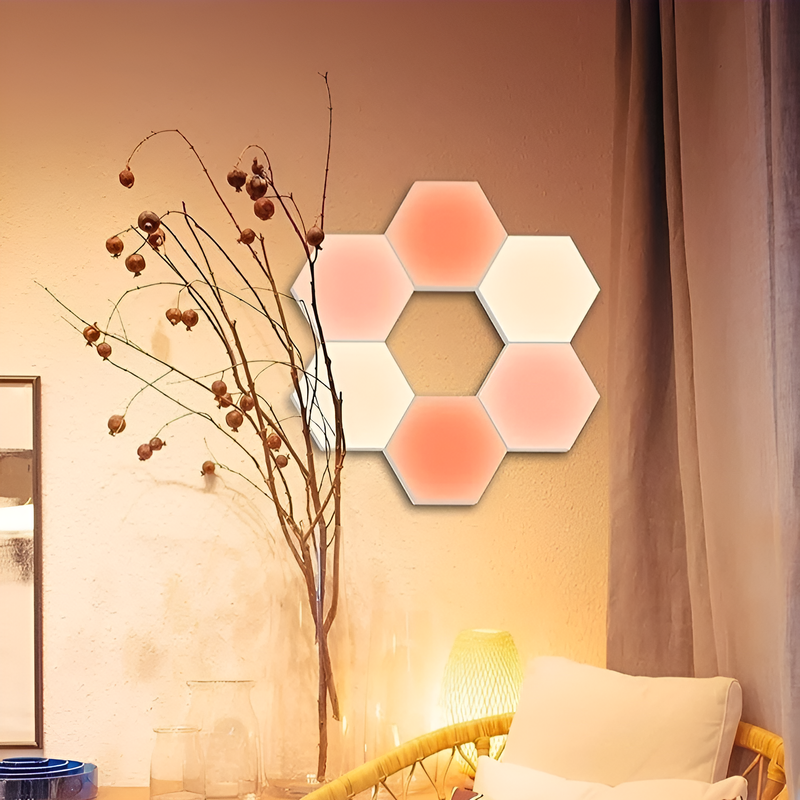 Touch-sensitive hexagonal honeycomb light