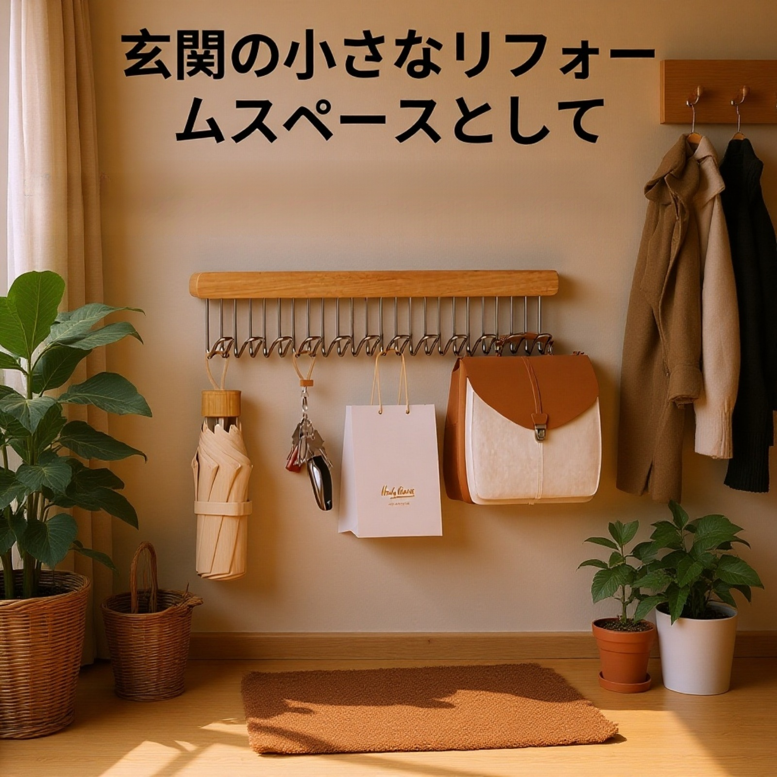 多機能波型ハンガー引き出し式木製ラック