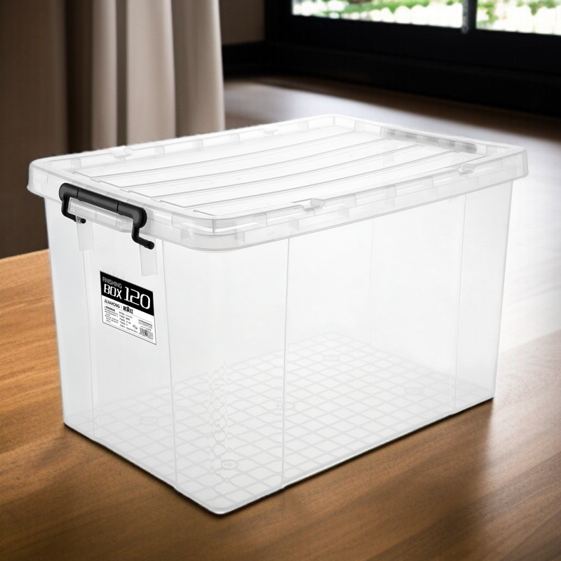 ポータブル大型収納ボックス肥厚プラスチック オーガナイザー透明服収納ボックス服収納ボックス