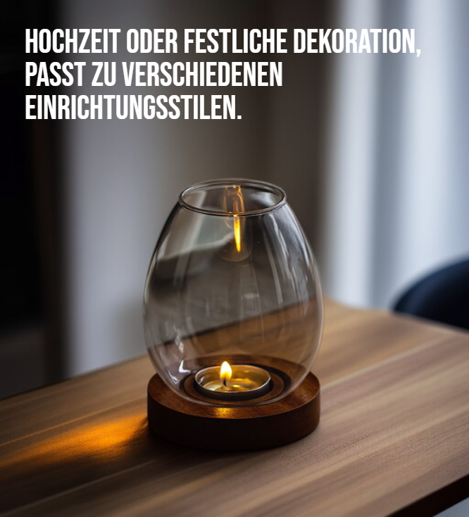Modernes Design – transparenter Glaskerzenhalter