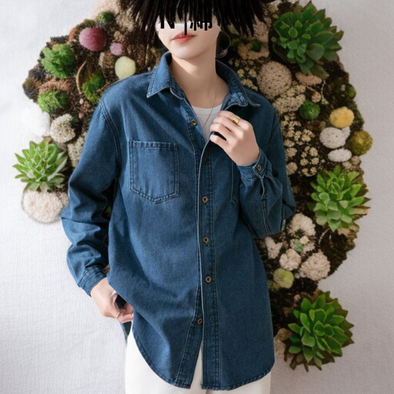 レディース・スリムフィット・デニムシャツ 重ね着ボトムシャツ シャツの重ね着のコツ