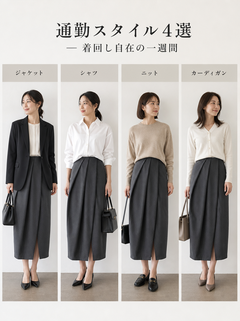 【体型カバー】Monolly 花蕾風スリットスカート | お腹すっきり・シワ防止・歩きやすい