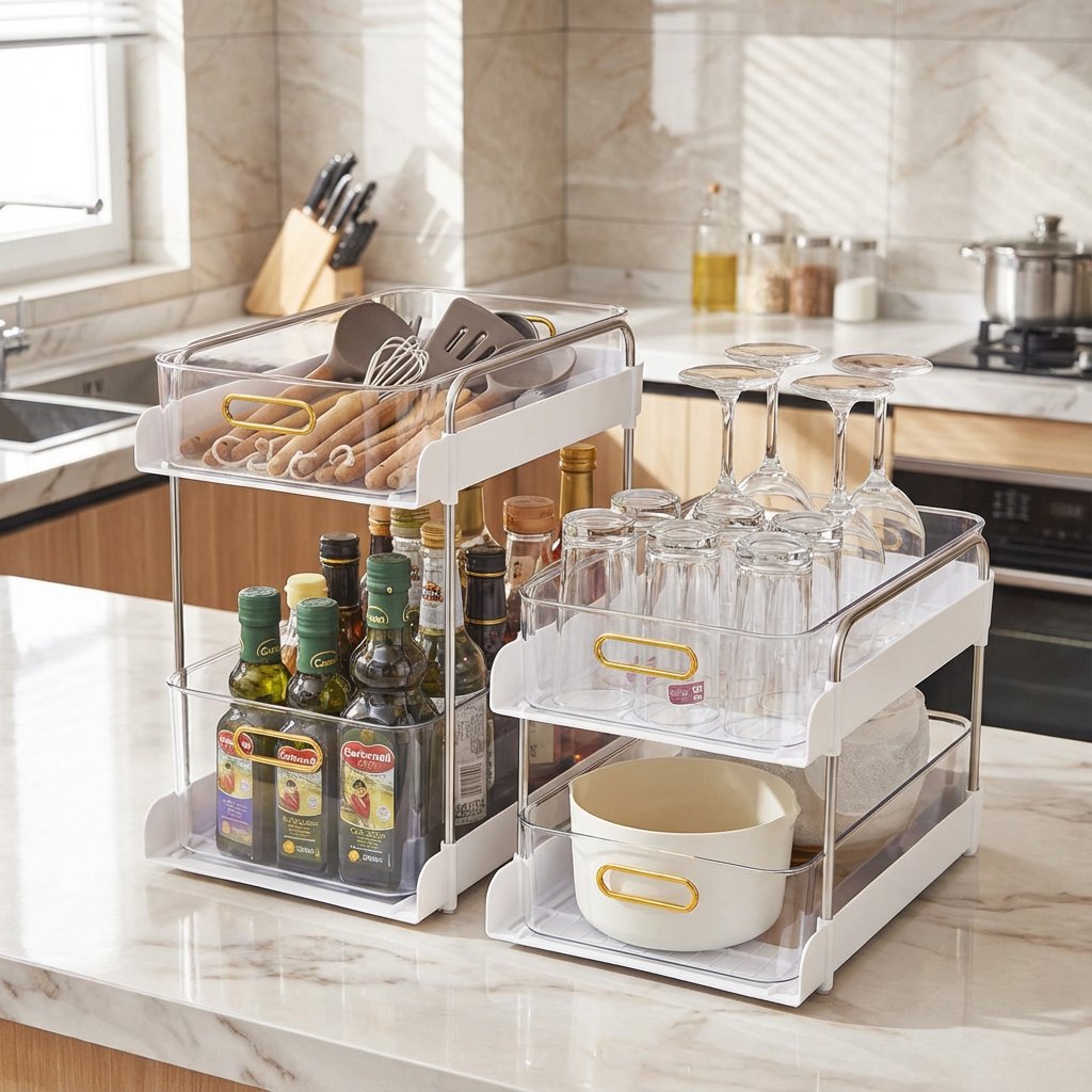 [다단 이동 바퀴] 럭셔리 가정용 수납 선반