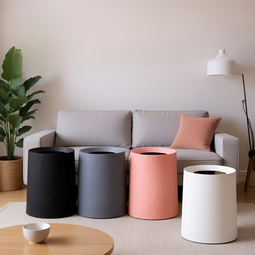 Gran papelera sin tapa para sala de estar doméstica