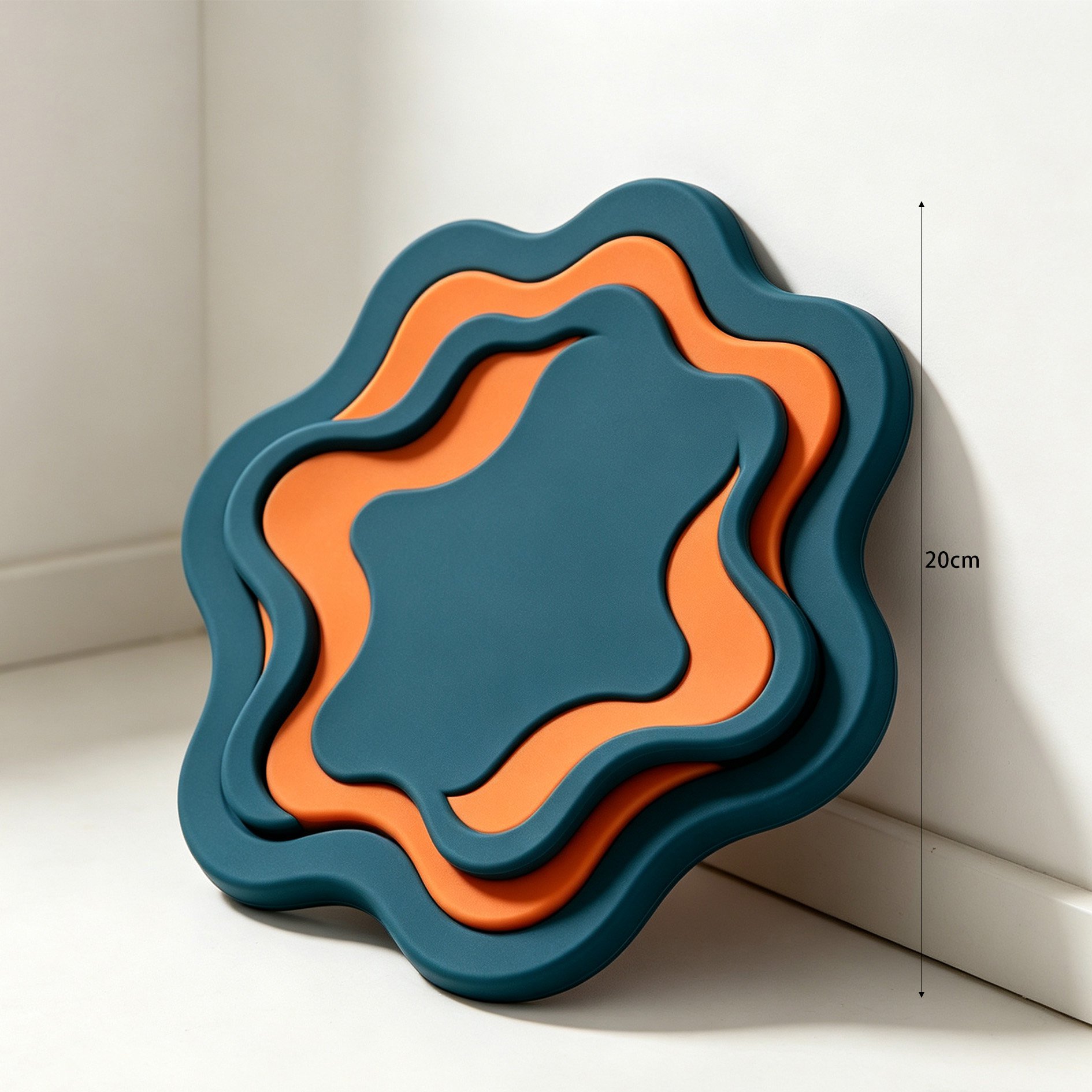 Modern kitchen decor with stacked silicone pot holders