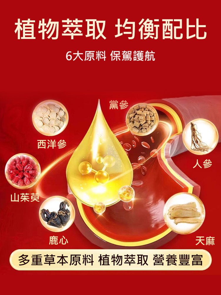 【降血脂降血壓】李時珍三參天麻鹿心片