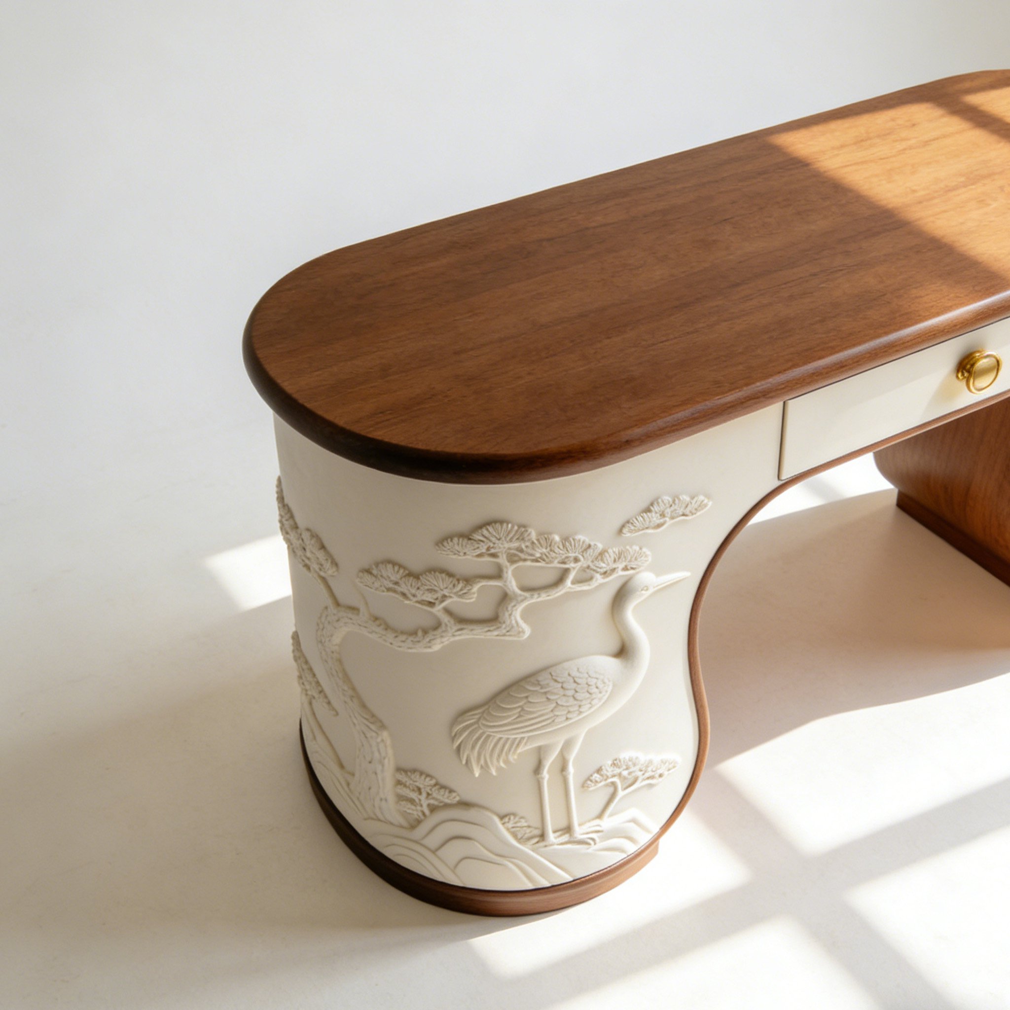 고급 원목 서재 책상 전체 모습