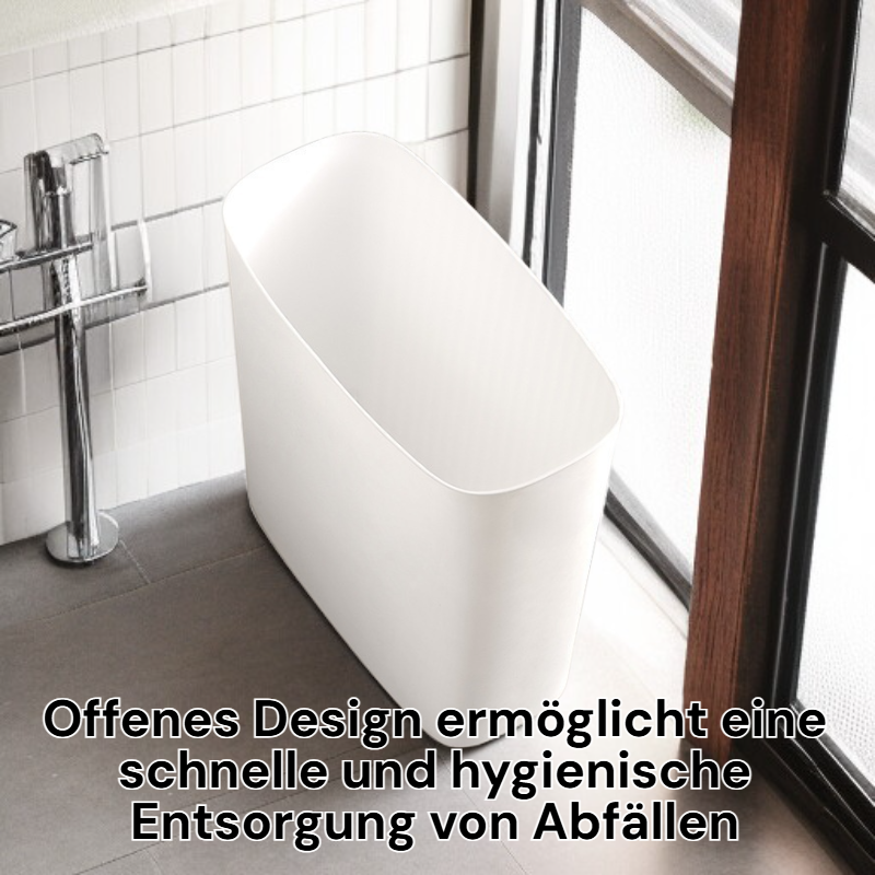 Schmaler, rechteckiger Abfalleimer ohne Deckel für Badezimmer und Küche