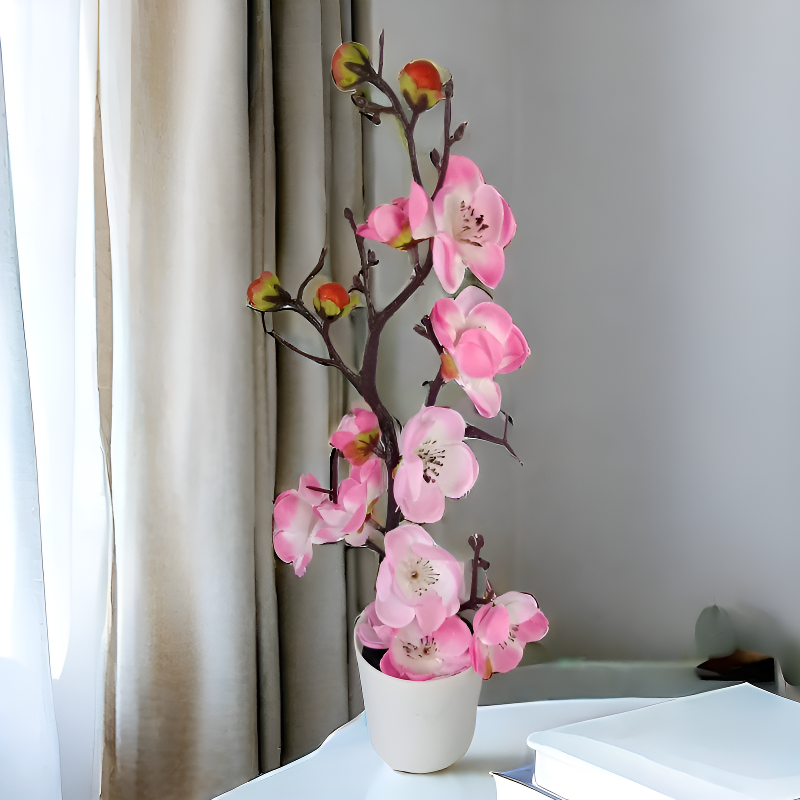 Decoración de paisaje con flores secas