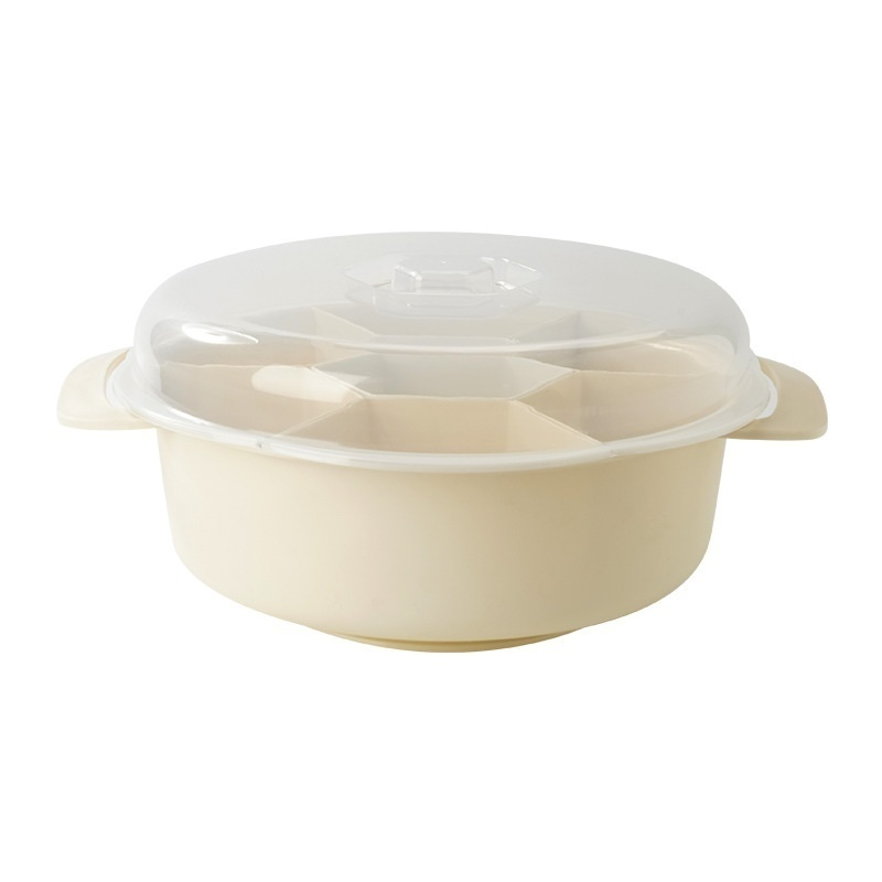 Versatile Sectioned Plate for Food and Pot Serving
