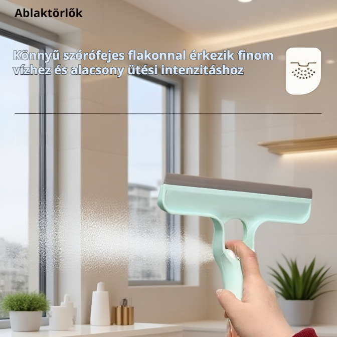 Kétoldalas permetező üvegtisztító kihúzható nyéllel