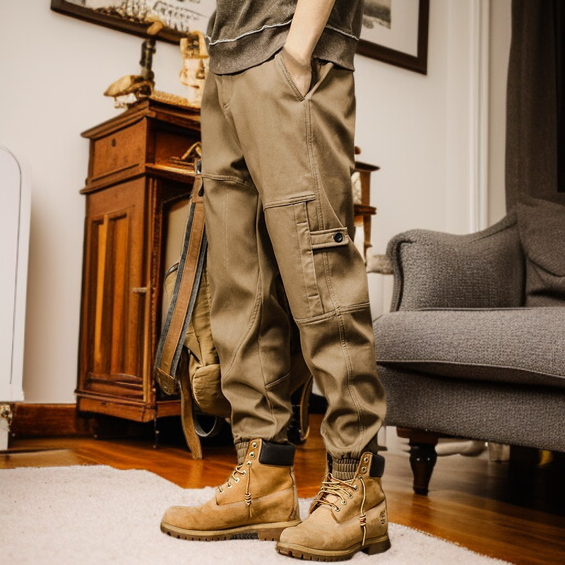 남성 겨울 기모 와이드 카고 팬츠
