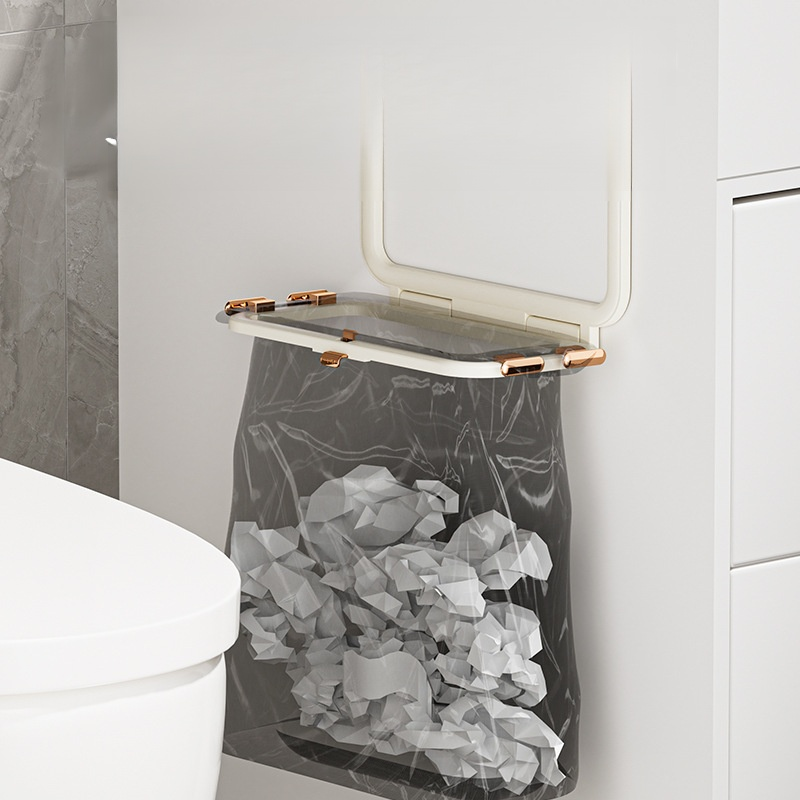  壁掛式廚房垃圾桶摺疊專用袋架