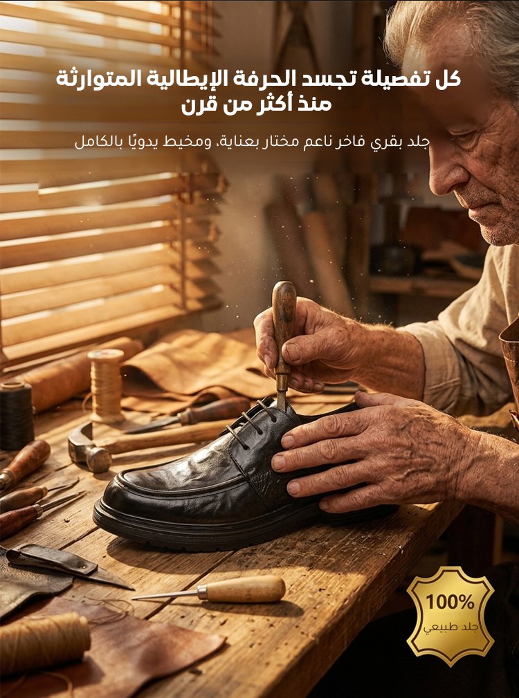 【راحة فائقة بلا ضغط】حذاء جلدي فاخر بتهوية ممتازة وزيادة خفية في الطول تبلغ 8 سم