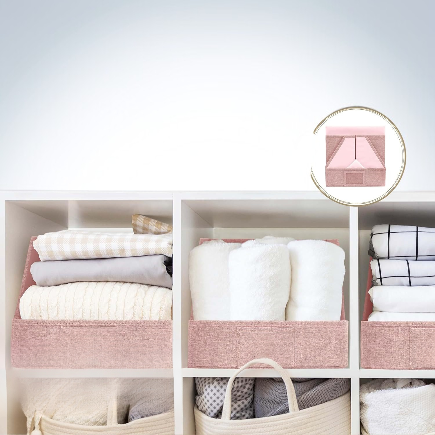오픈 코튼 및 리넨 보관함 전체 모습