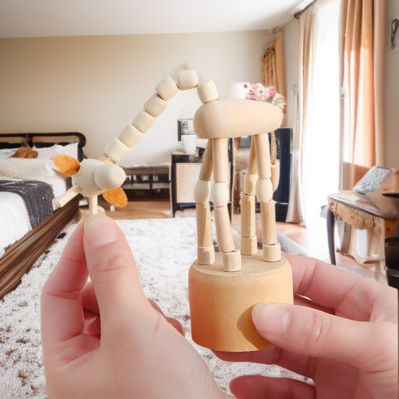 나무 동물 데스크탑 장식 귀여운 교육용 장난감 침실 장식