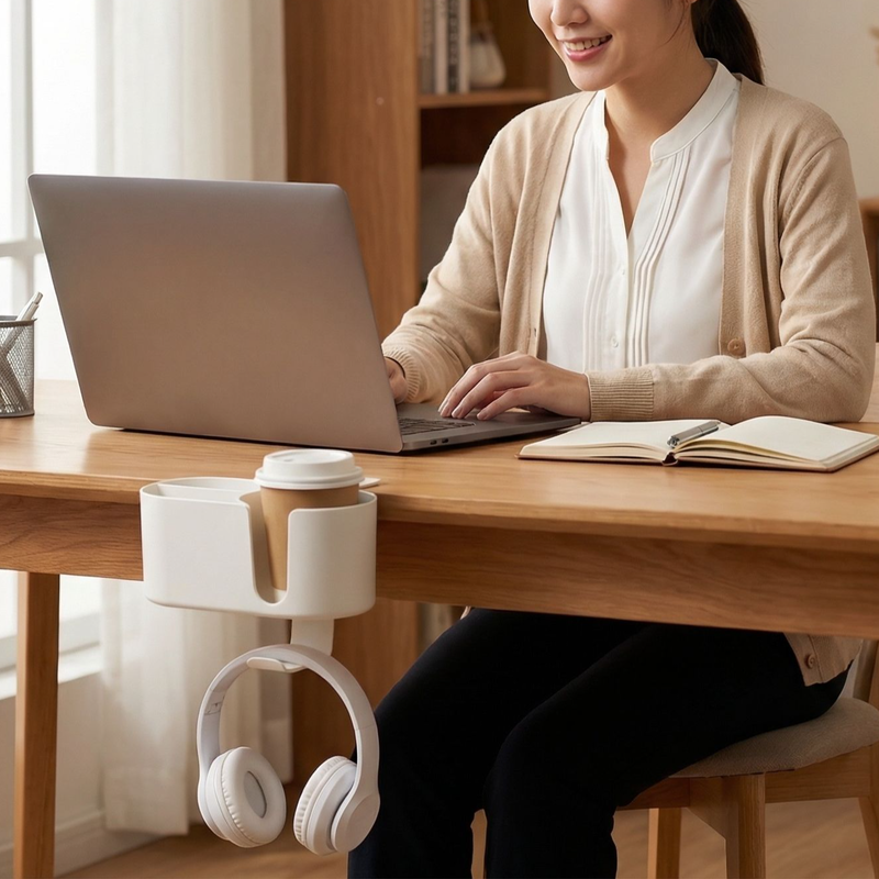 多功能桌面收納架，適用於水瓶、耳機和遊戲手柄，輕鬆整理