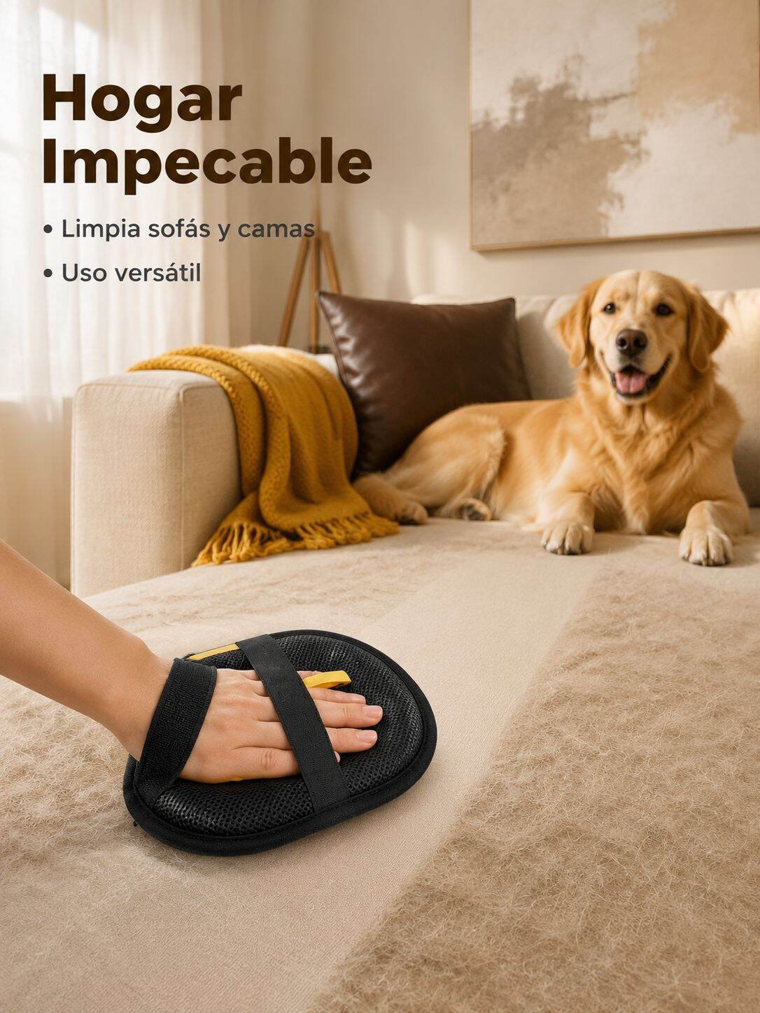 Guante para cepillar mascotas y eliminar la estática