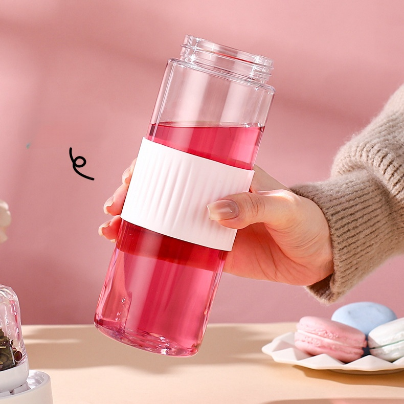 おしゃれなフラワーティーカップ 女子夏用ティー＆ウォーター分離プラスチックカップ