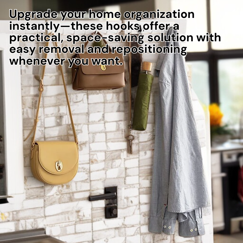 Japanese-style No-Drill Thickened Kitchen Hook, Strong Seamless Bathroom Door Hook