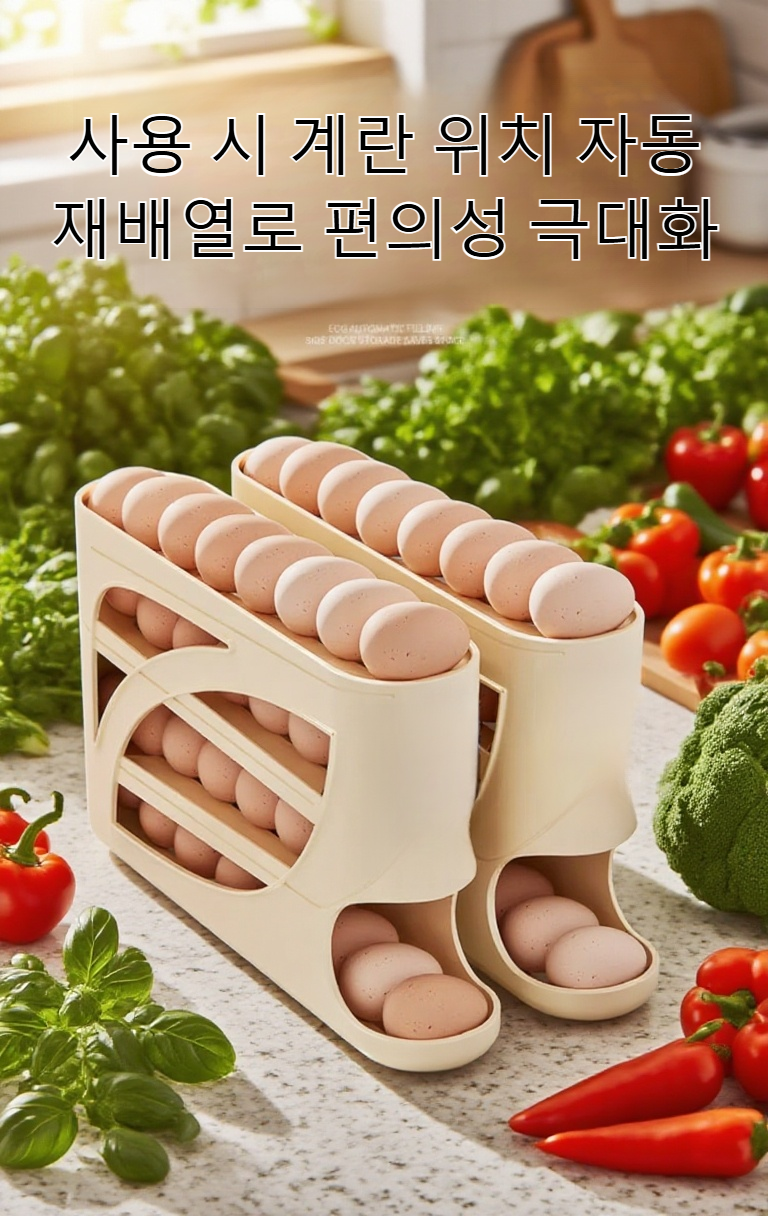 롤링 슬라이드 계란 보관함 전체 모습