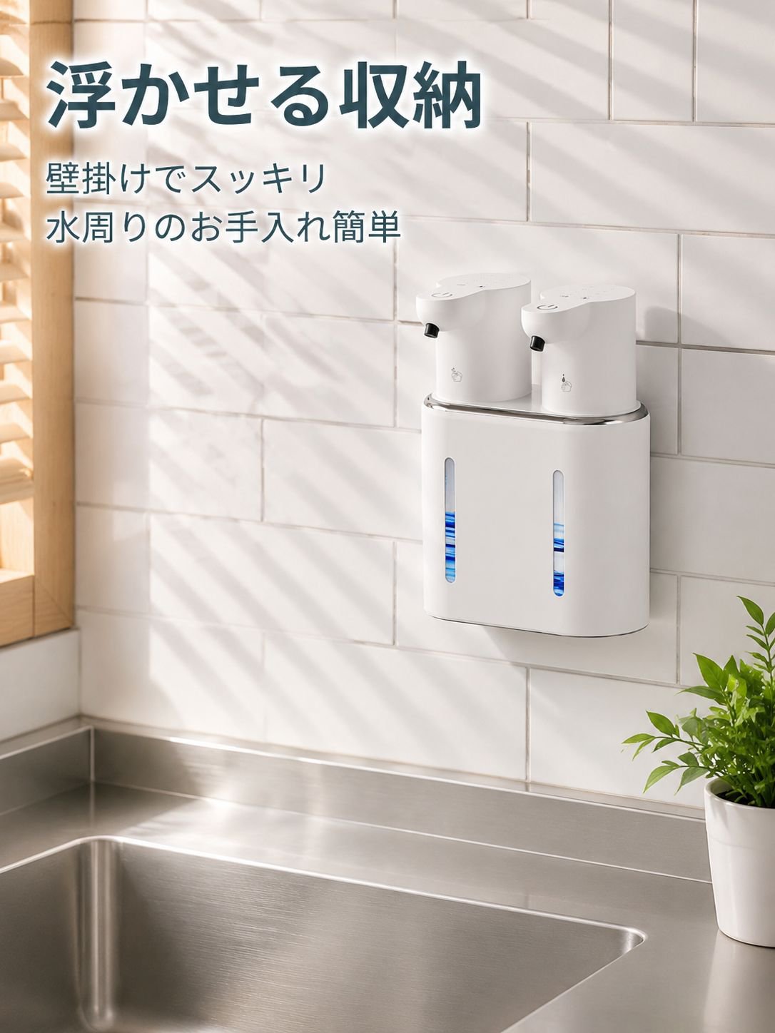 壁掛けタイプ二頭泡フォームディスペンサー