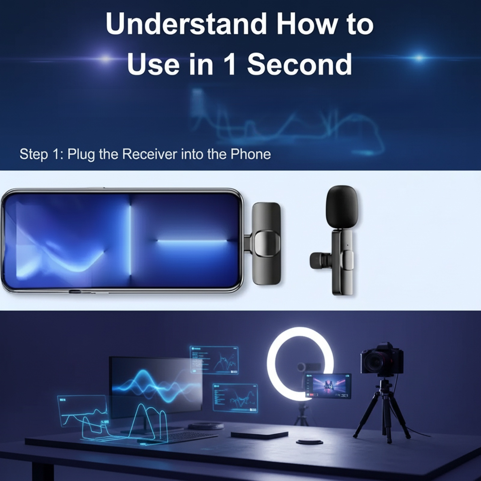 High-quality condenser Clip-on Microphone