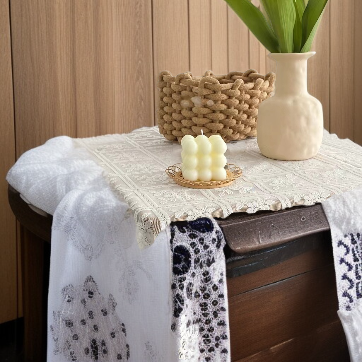 다기능 미끄럼 방지 레이스 식탁보