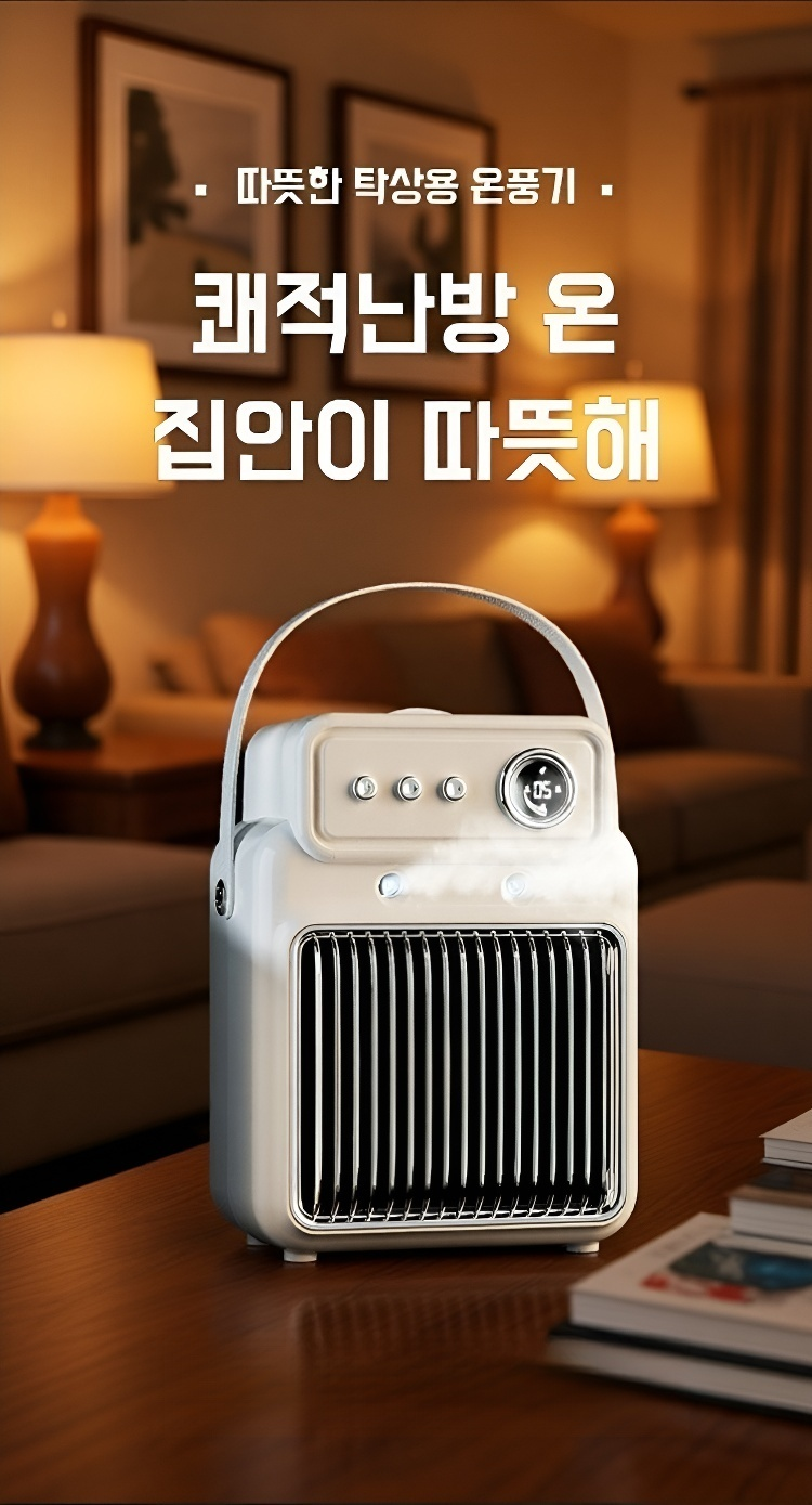 가정용 스마트 고출력 전기히터 세라믹 온풍기 전체 모습