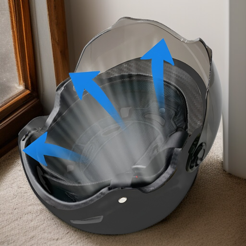 Fahrradhelm für Erwachsene mit modernem Kaninchenohren-Design und Schutzbrille