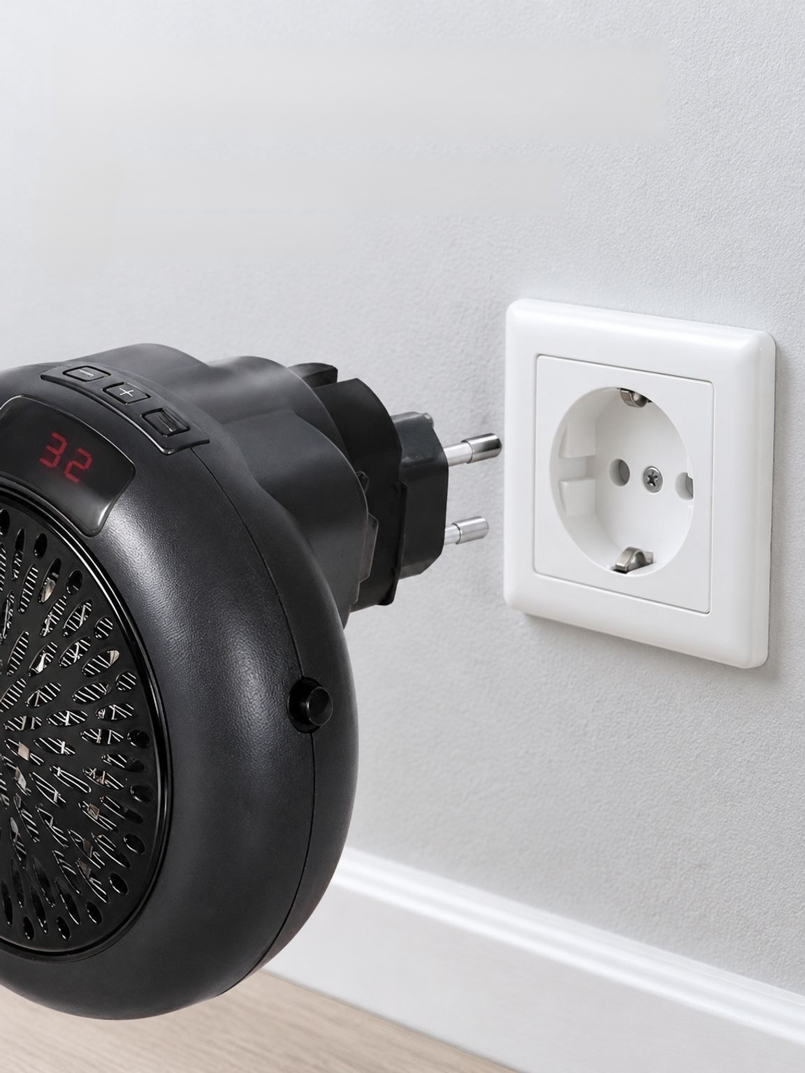 Mini-Heizung Home-Office-Schreibtisch kleine wandmontierte runde tragbare Elektroheizung mit doppelt