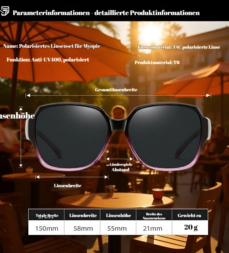 Sonnenbrillenaufsatz für Brillenträger