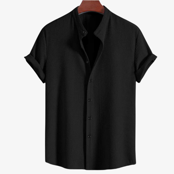 夏のメンズ半袖シャツ 無地 メンズ半袖トップス メンズシャツ