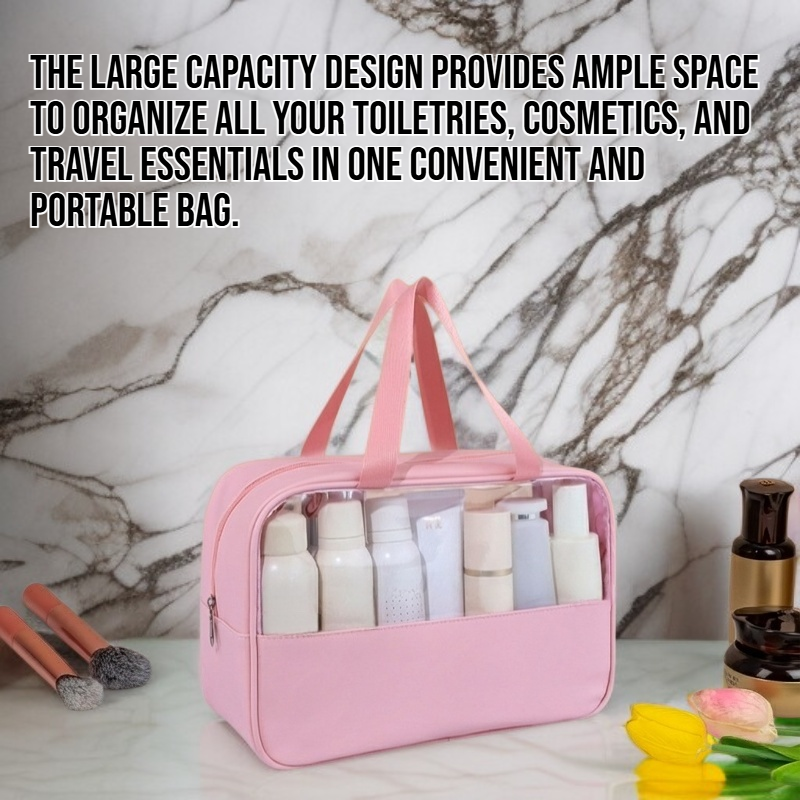 Transparent waterproof portable large capacity toiletry bag