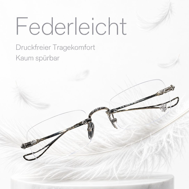 Randlose Anti-Müdigkeits-Brille für Damen und Herren, klare Sicht und bequemer Tragekomfort