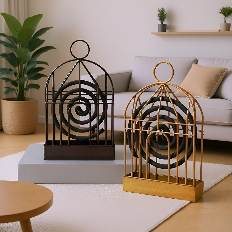 Nordic wrought iron birdcage mosquito coil holder