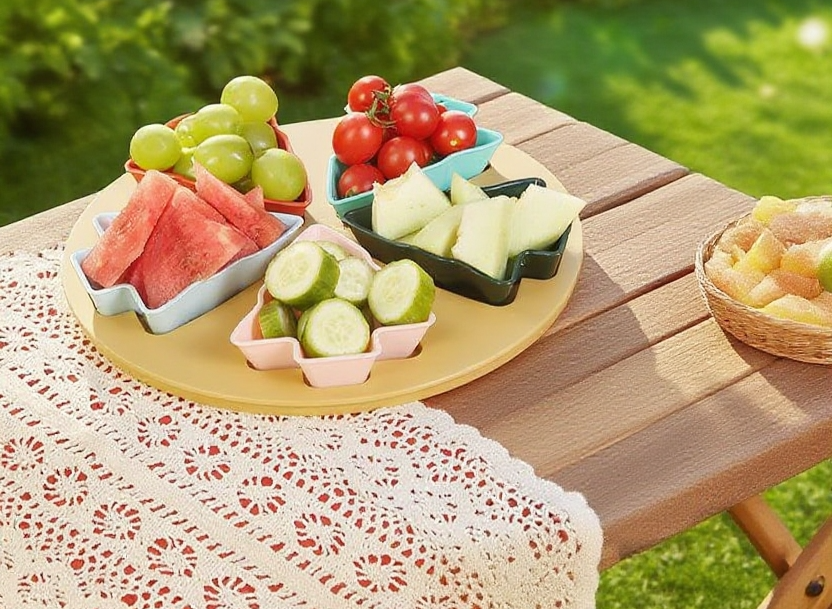 다양한 과일을 담은 분격 과일 트레이