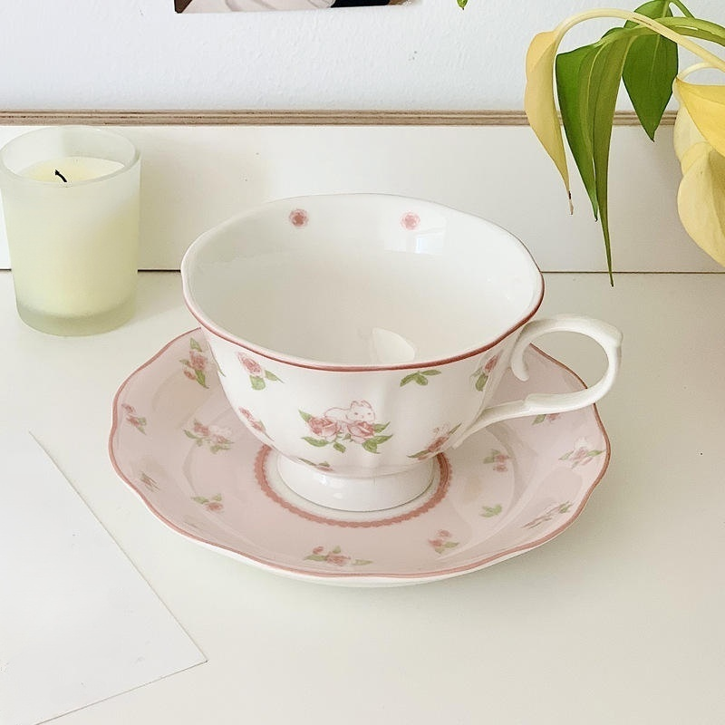 Ins Retro French Ceramic Coffee Cup and Tea Dish Set