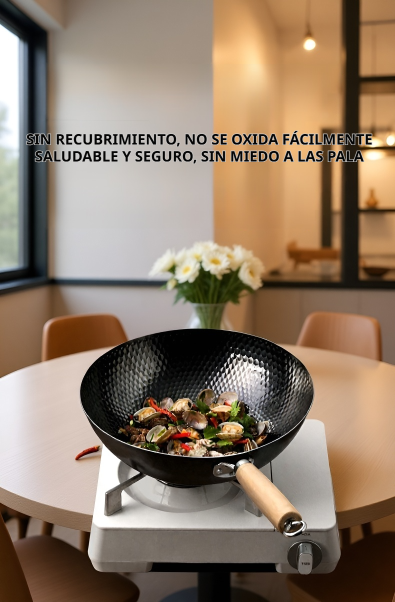 Cazo sin recubrimiento mostrando interior resistente