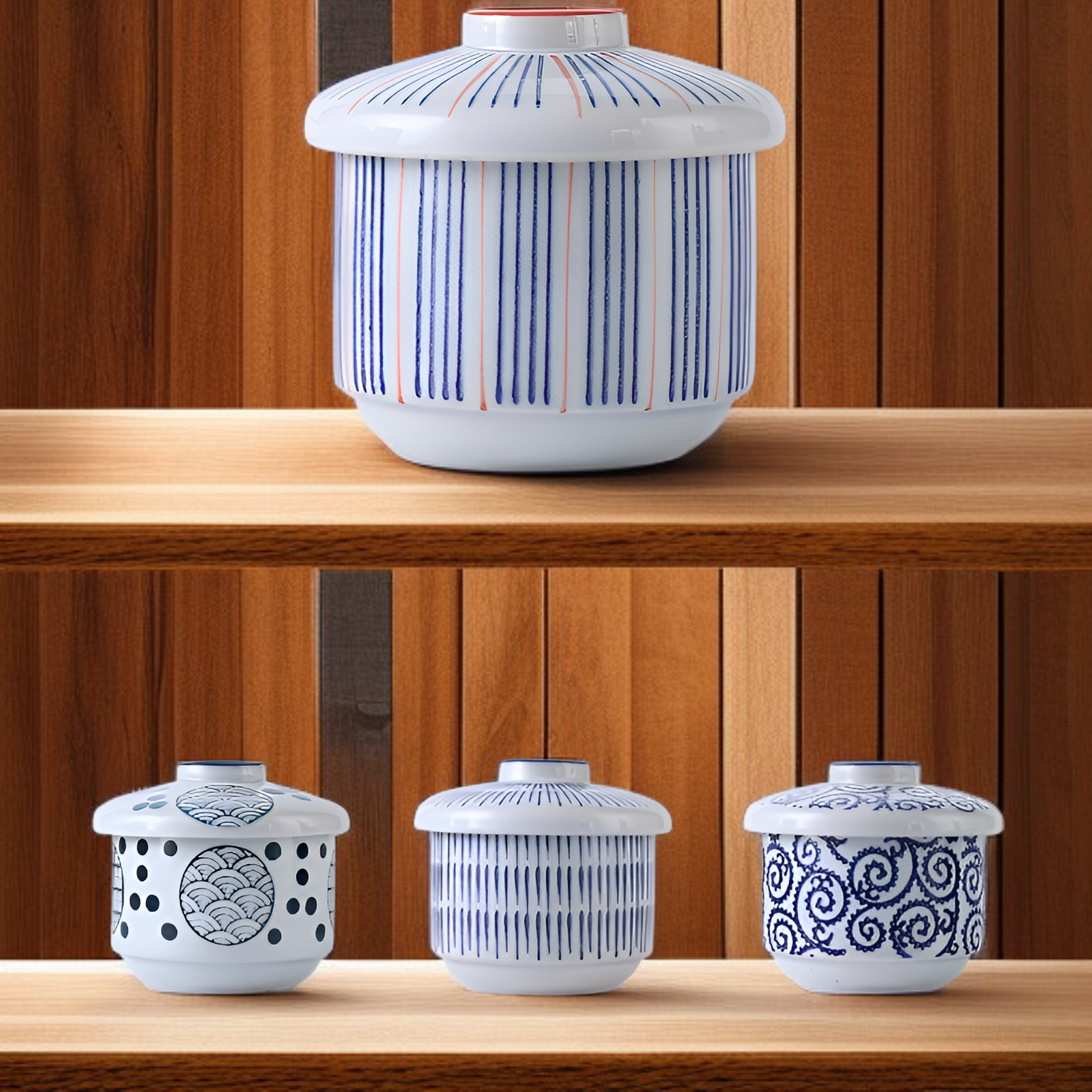 도자기 띠 뚜껑 술잔