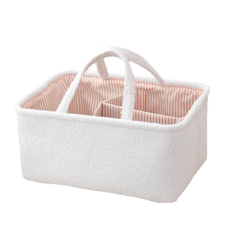 panier de rangement en tissu tissé de couleur unie
