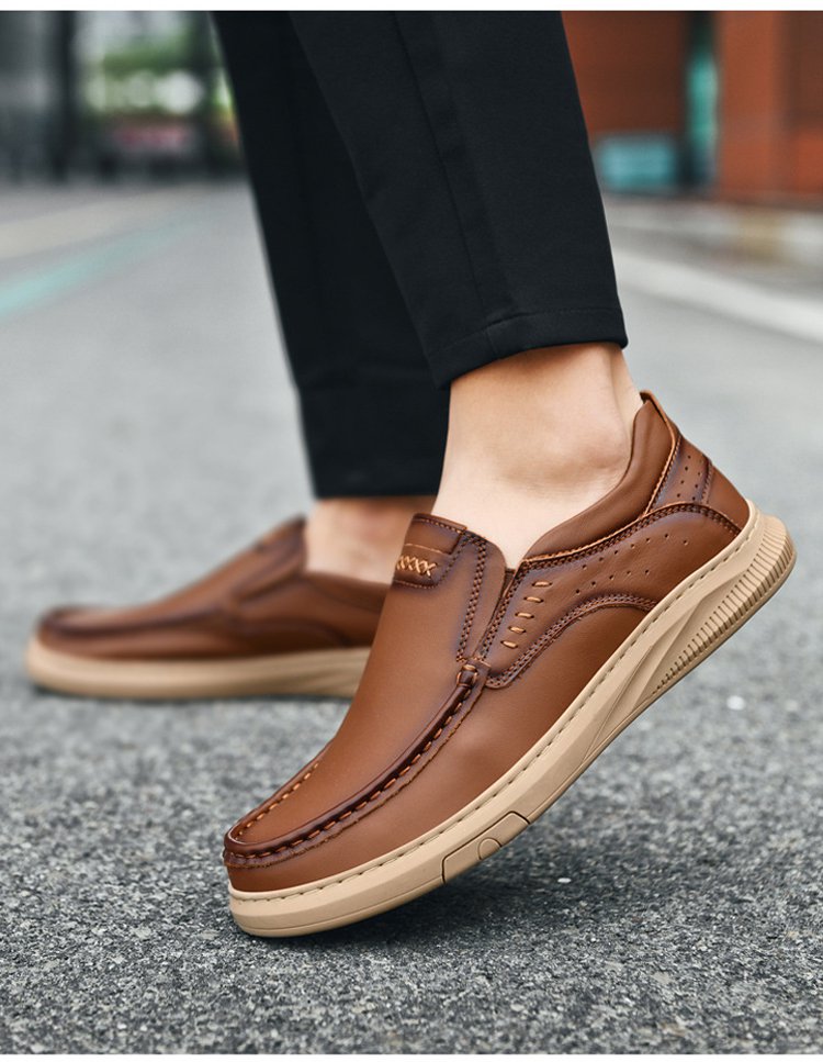 حذاء جلدي كاجوال عصري رجالي إيطالي بنعل ناعم