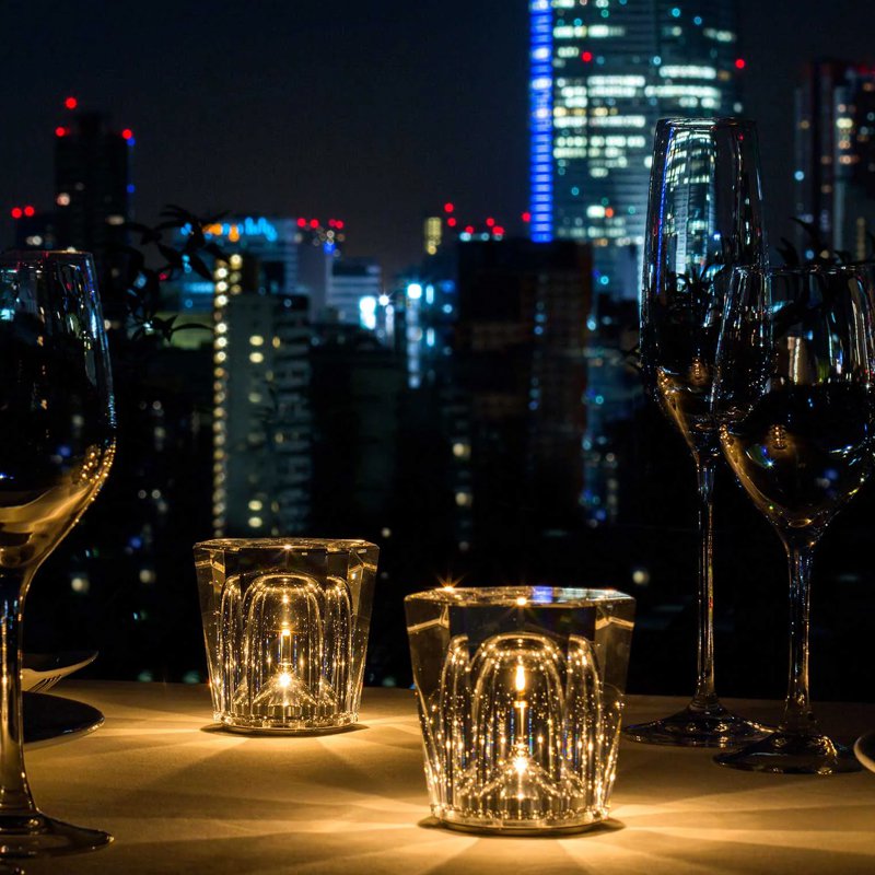 簡約室內照明無線可擕式水晶檯燈