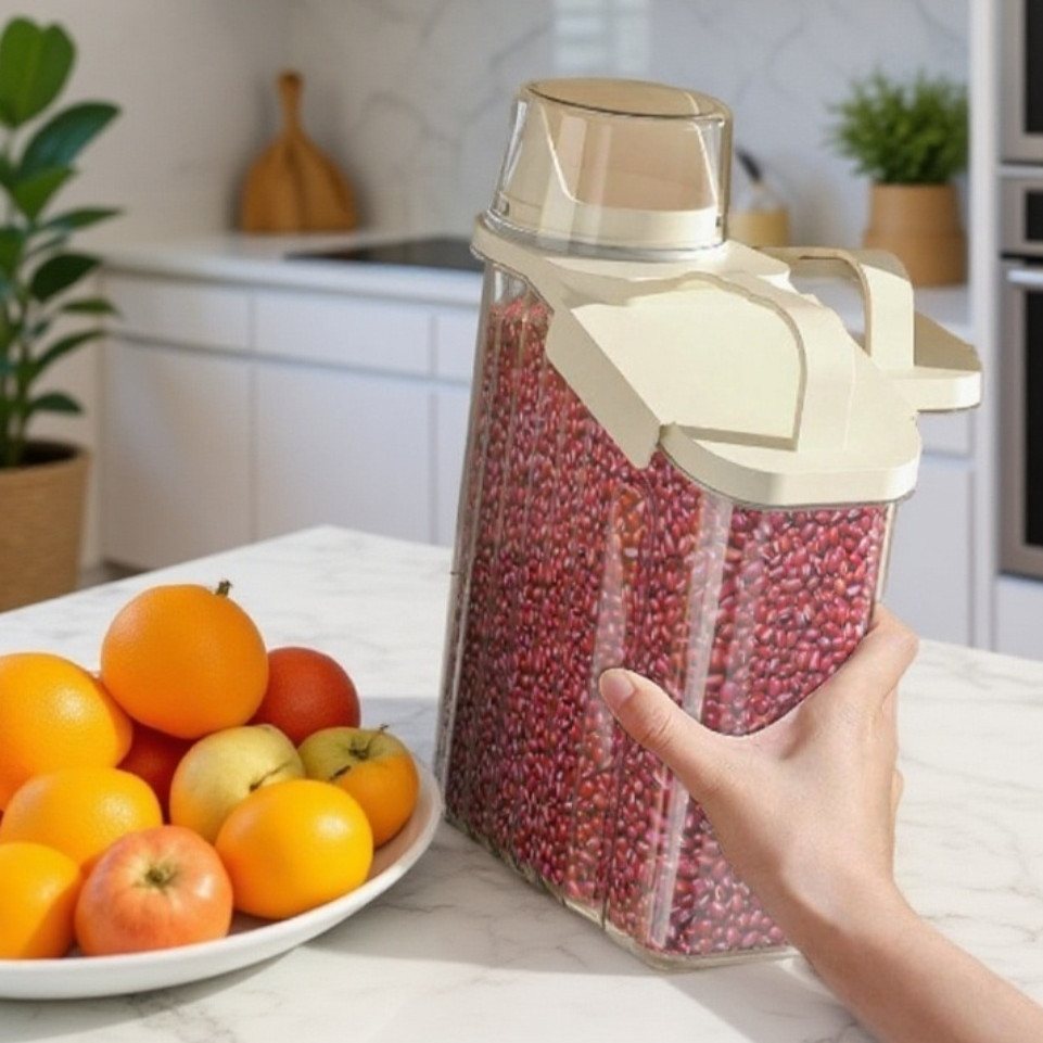 이중 클램프가 적용된 밀폐형 용기 클로즈업