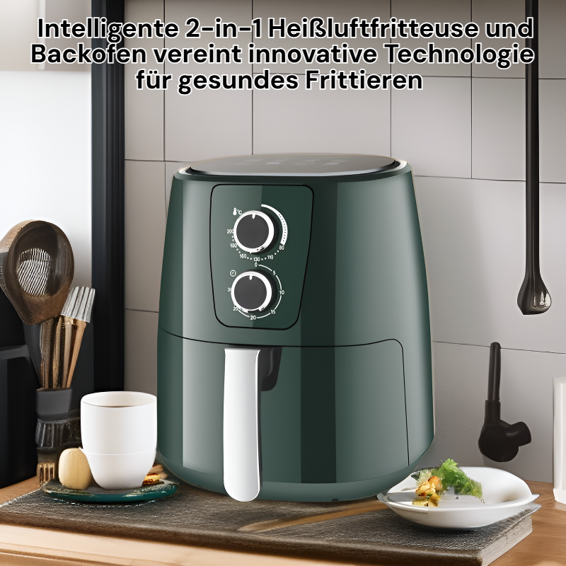 Intelligente Heißluftfritteuse und Backofen 2-in-1 mit großem Fassungsvermögen für den Haushalt