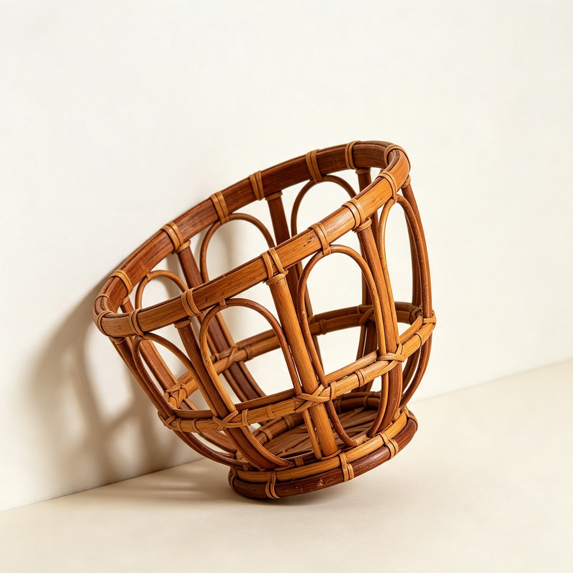 woven rattan round basket