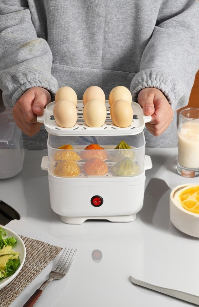 安全設計の自動オフ機能付き卵蒸し器
