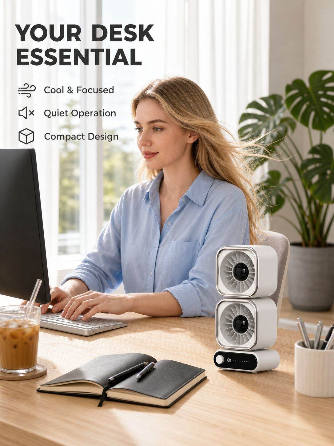 Mini High-Power Desktop Fan, Ultra-quiet USB Rechargeable, 2026 New Model