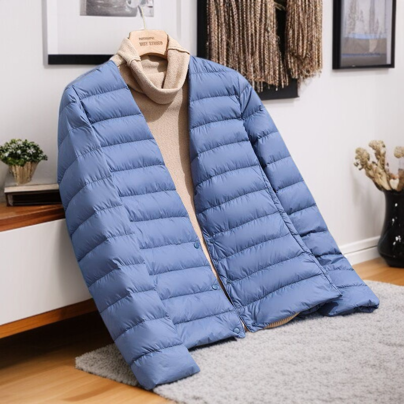 여자 경량 패딩 아우터 디테일