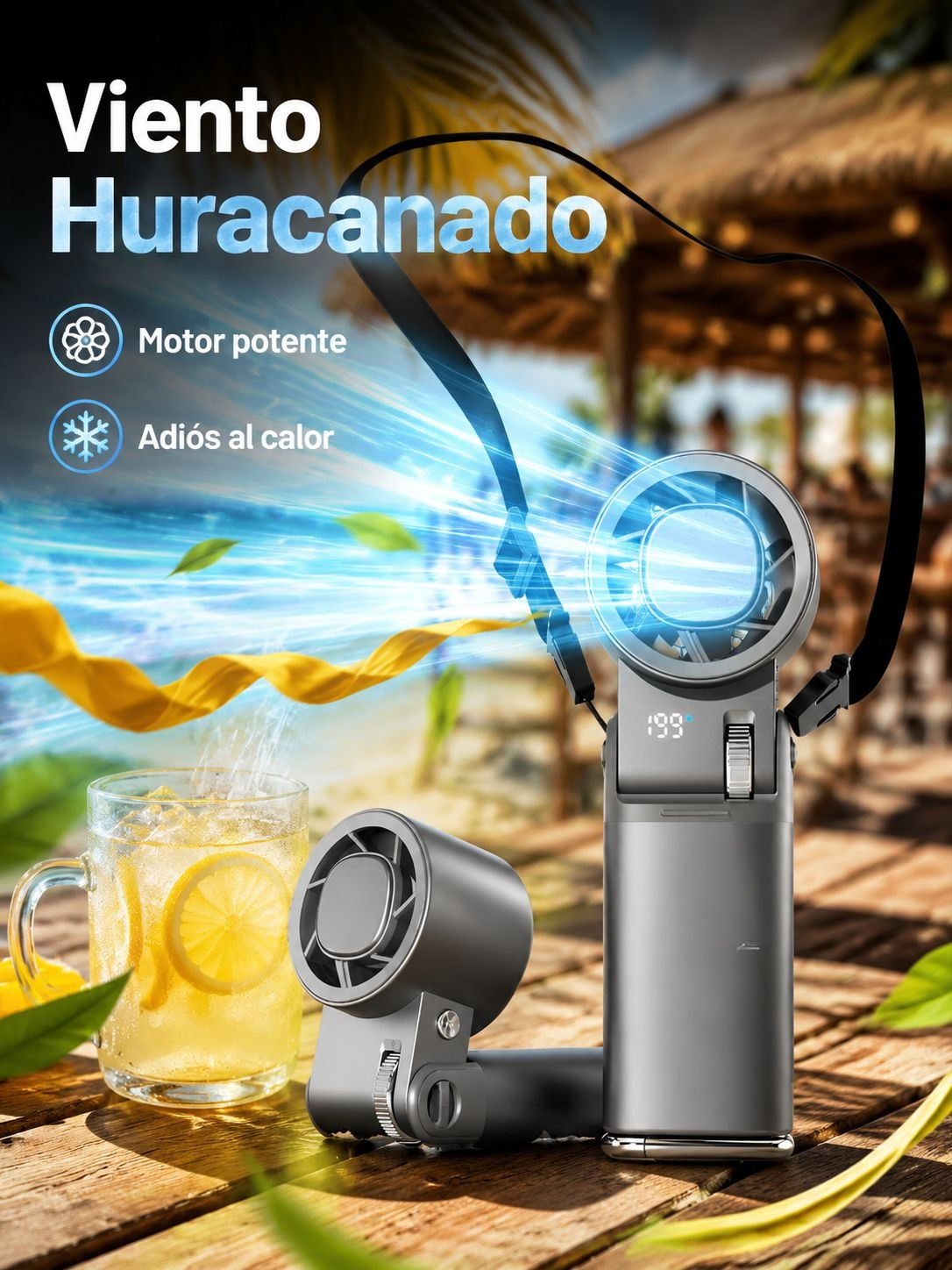 Ventilador portátil mini aire acondicionado plegable para colgar en el cuello súper potente